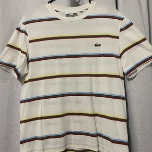 Lacoste Striped Cream Tee